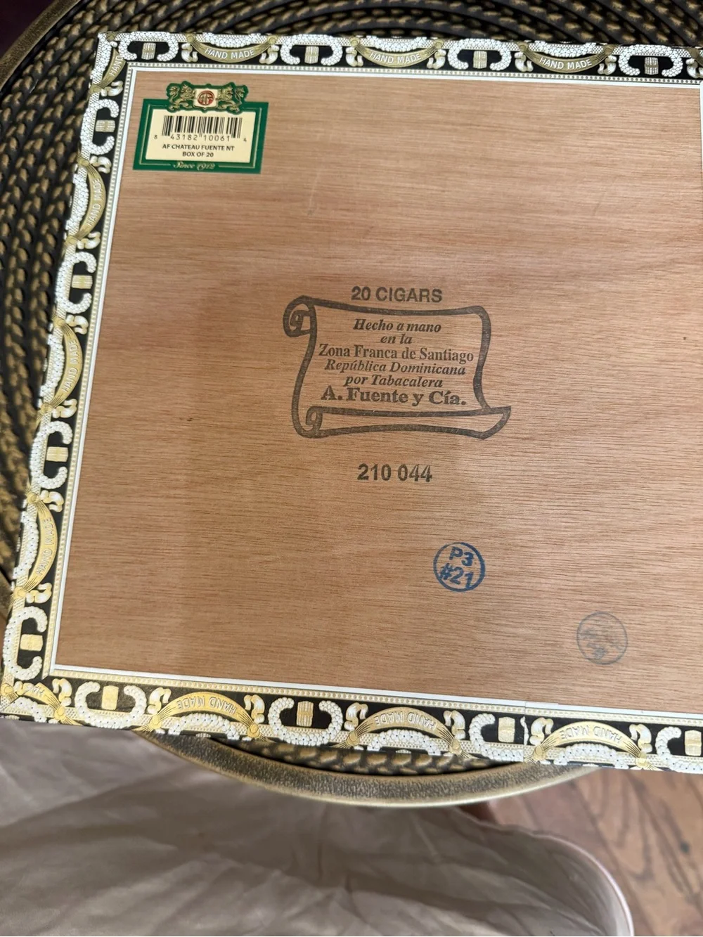 Arturo Fuente empty cigar box. Rich Brown with Gold Accent’s great for Cigar Bar